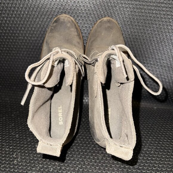 SOREL Toronto Boot Olive Suede Lace Up Wedge Ankle Booties Women’s Size 6.5 - Picture 6 of 9